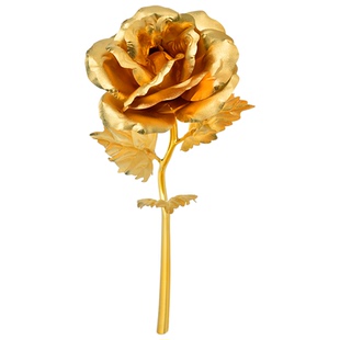 金陵金箔玫瑰花金玫瑰情人节礼物送女友老婆情人节七夕表白仿真花