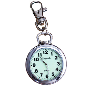 复古大表盘夜光老人钥匙扣表 学生考试用男士石英防水挂项链怀表