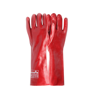 君御 pvc手套加厚耐酸碱耐磨防滑防水加长丁腈橡胶 7940 红 40CM