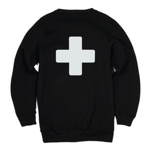 基础款placesplusfaces places+faces套头圆领卫衣P+F十字架