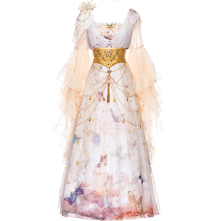 【优派瑞】维蒂纳 白长 帝政Lolita洋装lo裙洛丽塔花嫁茶会连衣裙