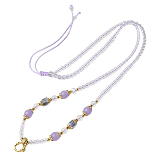 泰伽薰衣草紫玉髓水晶吊坠挂链泰国系佛牌链子藏式唐卡挂链圆珠链