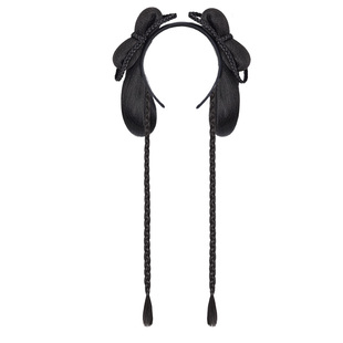 儿童汉服假发古风一体式懒人发箍辫子假发古装发髻头饰女垫发发包