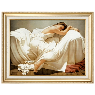 睡美人挂画主卧室床头装饰画欧式客厅简欧房间餐厅背景墙温馨壁画