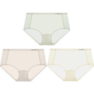 3条装夏娃之秀内裤女士无痕秋冬薄款凉感中腰不夹臀速干面膜短裤