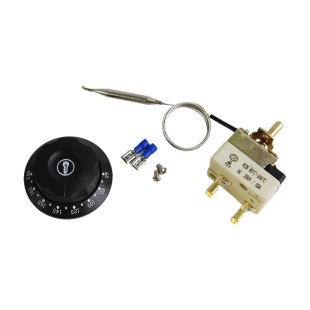 电炸炉温控器黑色旋钮刻度盘60-200度开关油炸锅不锈钢加热管配件