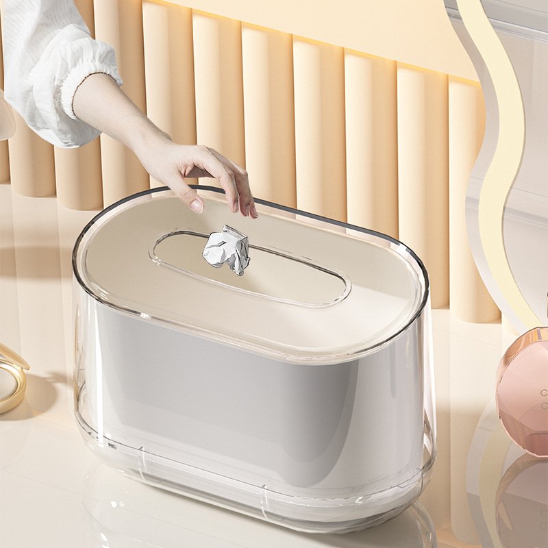 桌面垃圾桶客厅卧室轻奢餐厅杂物桶收纳家用办公桌篓小桶车载垃圾