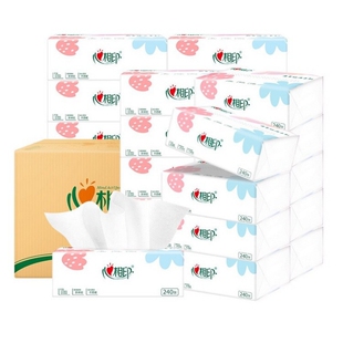 包邮 心相印高品质抽纸80抽240张 家用金装面巾纸实惠装