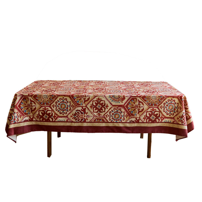 【国补再减15%】蜡笔派卡修斯桌布轻奢中古防水复古红色节日新款