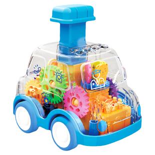 按压齿轮车玩具惯性回力小汽车宝宝益智滑行小车子男童女孩1-3岁