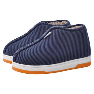 东北老棉鞋男士牛筋底防滑老人专用居家保暖高帮棉拖鞋全包跟冬季