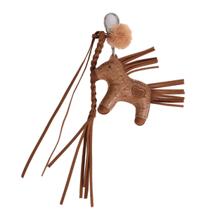 VANWALK糯米团 可爱皮革小马挂件包包配饰创意流苏小飞马钥匙扣