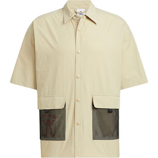 Adidas/阿迪达斯官方正品三叶草男子运动宽松翻领短袖衬衫HR6468