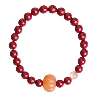 大辰珠宝高含量紫金砂朱砂手串国风民族风复古金丝玉南瓜手链女款