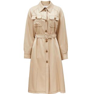 【ONLY奥莱】春季新款简约宽松翻领开叉长袖中长款外套女