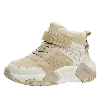 jeep儿童棉鞋男童二棉鞋冬季2024新款高帮女童鞋子保暖加绒运动鞋