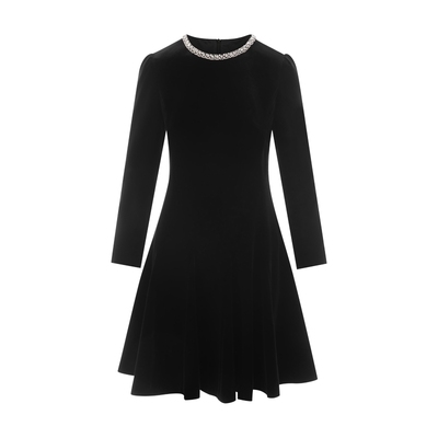 朗姿集团LIME莱茵丝绒连衣裙减龄收腰A摆浪漫复古优雅25秋季新款