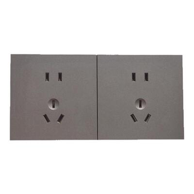 LAZZEN良信A1深空灰五孔插座面板