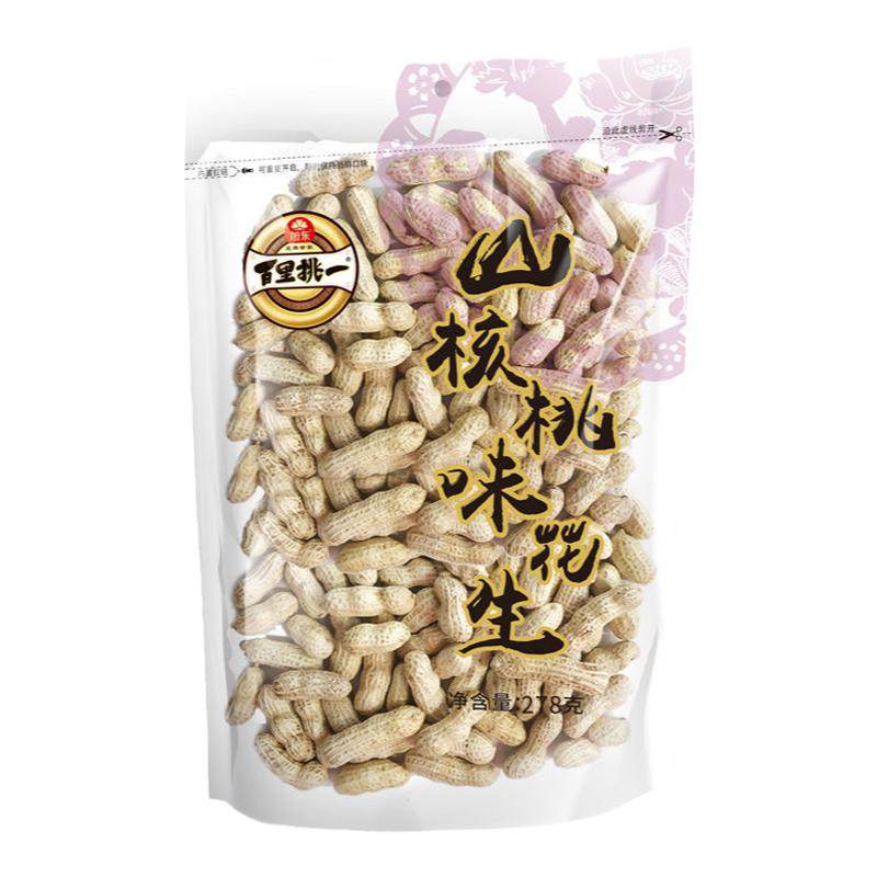 旭东百里挑一蒜香山核桃味椒盐味带壳咸干水煮花生258g坚果零食