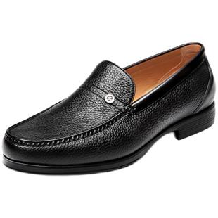 【鹿皮】沙驰男鞋鹿皮高档商务男士皮鞋简约百搭一脚蹬软面软底