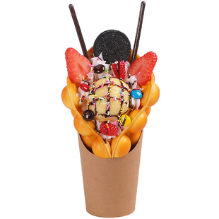 仿真鸡蛋仔模型商用假冰激淋道具样品摆件滋蛋仔模具广告展示定制