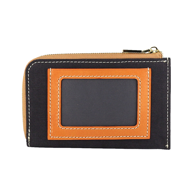 All Situation 原创植鞣牛皮拉链零钱包帆布撞色卡包驾驶证包潮流