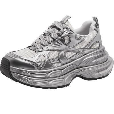 骆驼银色老爹鞋女款复古