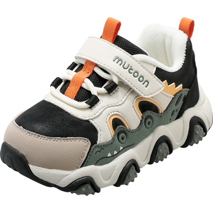 牧童儿童运动鞋男童2025冬季新款轻便鳄鱼爪爪鞋女童加绒二棉鞋子