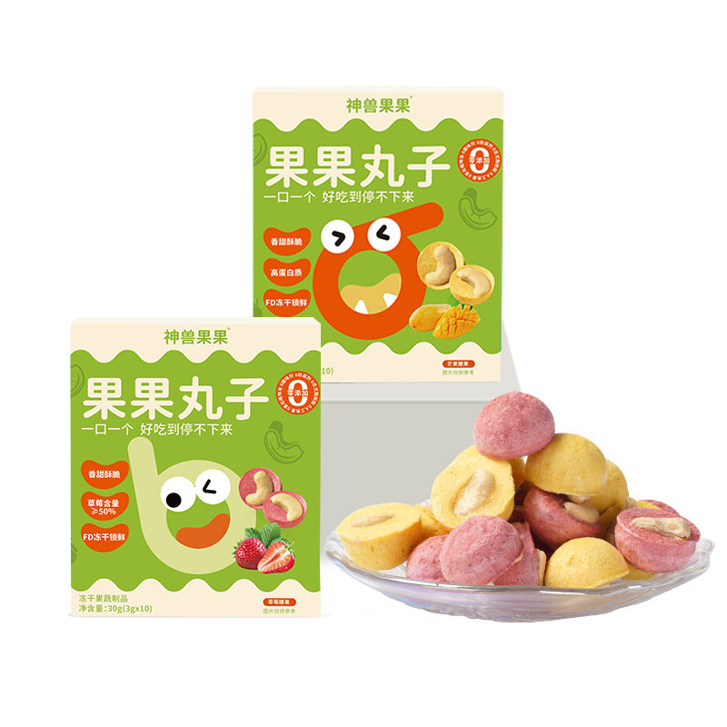 神兽果果冻干草莓水果脆儿童零食