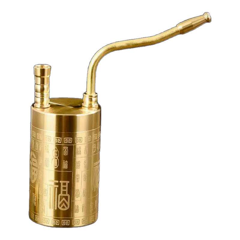 水烟壶全黄铜精雕百福图烟斗加水过滤器多功能老式烟嘴水烟壶大号