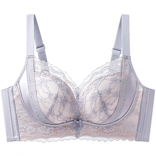 手掌杯馒头杯加厚蕾丝内衣小胸聚拢显大平胸无钢圈提拉防下垂文胸