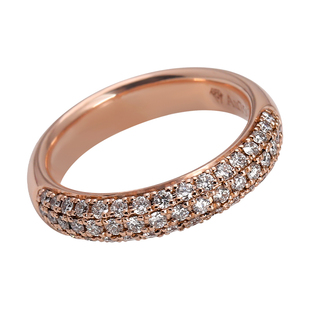 金声情艺18k金钻石戒指女彩金排钻戒指22k金满钻戒指男镶嵌定制