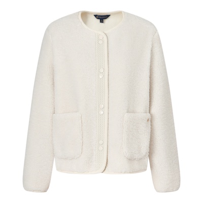 POLOWALK女式外套2025秋季新品摇粒绒百搭圆领简约气质绒感外套女