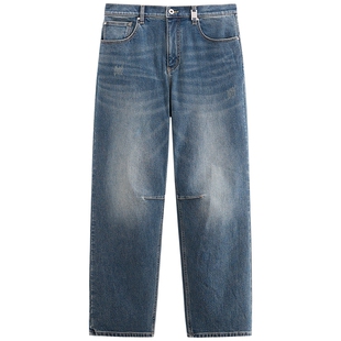 【商场同款】太平鸟男装 潮流美式蓝色休闲直筒牛仔裤B1HAF4250
