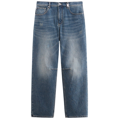 【商场同款】太平鸟男装 潮流美式蓝色休闲直筒牛仔裤B1HAF4250