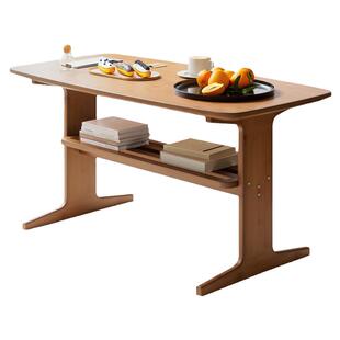 茶几客厅家用小户型现代简约茶桌双层可吃饭日式60cm加高腿小茶台