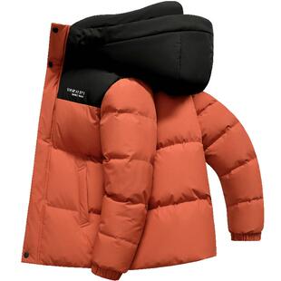 雪中飞羽绒服男冬季外套时尚中青年情侣装上衣短款加厚防寒面包服