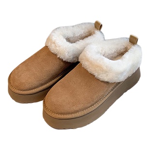 不累脚~增高5cm加绒勃肯鞋女厚底雪地靴休闲鞋百搭毛毛鞋修腿神器