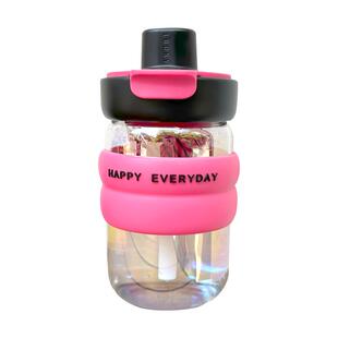 双饮水杯2025新款女生办公室高颜值吸管杯夏天便携学生玻璃杯茶杯