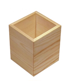 学生简约实木多功能桌面收纳木盒松木木质环保木蜡油方形笔筒礼品