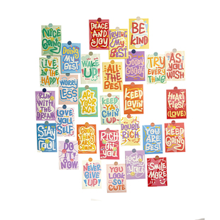 小清新励志英文卡片墙贴儿童房间墙面装饰班级文化墙改造布置贴画