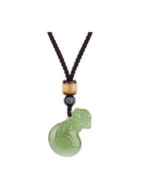 和田玉吊坠钱袋项链女款玉石配饰玉坠毛衣链代代有钱生日礼物妈妈