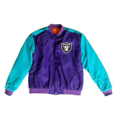 撞色欧美式宽松突袭者队夹克外套