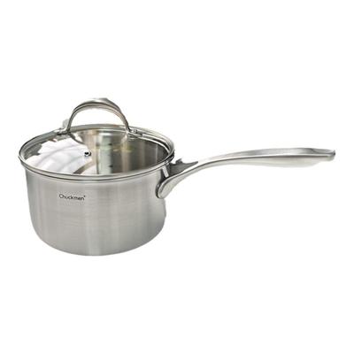 无涂层18/10不锈钢奶锅 单柄加厚宝宝辅食锅家用煮汤锅16/18cm锅