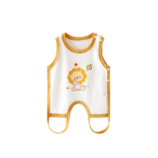 婴儿肚兜夏季薄款纯棉男女宝宝半背背心新生儿护肚睡衣放着凉夏装