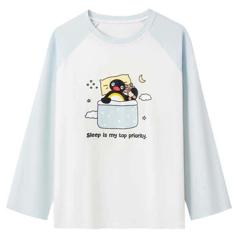 言仓Pingu睡衣秋长袖纯棉抗菌女