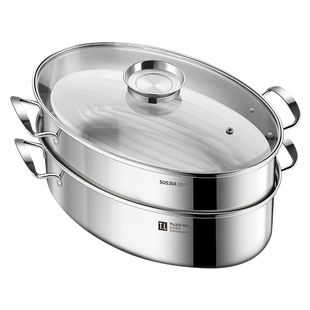 蒸鱼锅家用神器304不锈钢大容量大号清蒸锅蒸笼电磁炉椭圆鱼锅2层