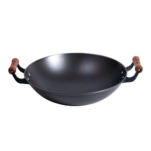 烹大叔陆川铁锅双耳炒菜锅家用铸铁锅炒锅无涂层老式生铁锅已开锅