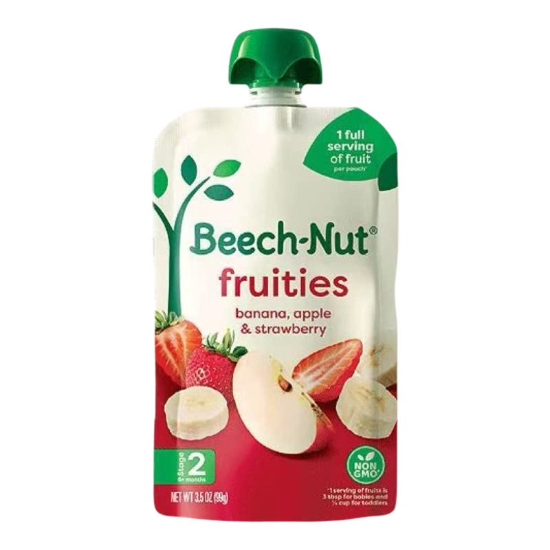 比纳beech-nut 有机香蕉苹果草莓果泥6个月+宝宝辅食100%天然水果