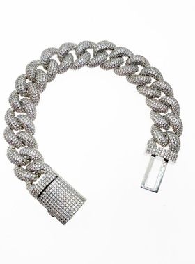 KINGOFBLING15mm五排镶嵌古巴链